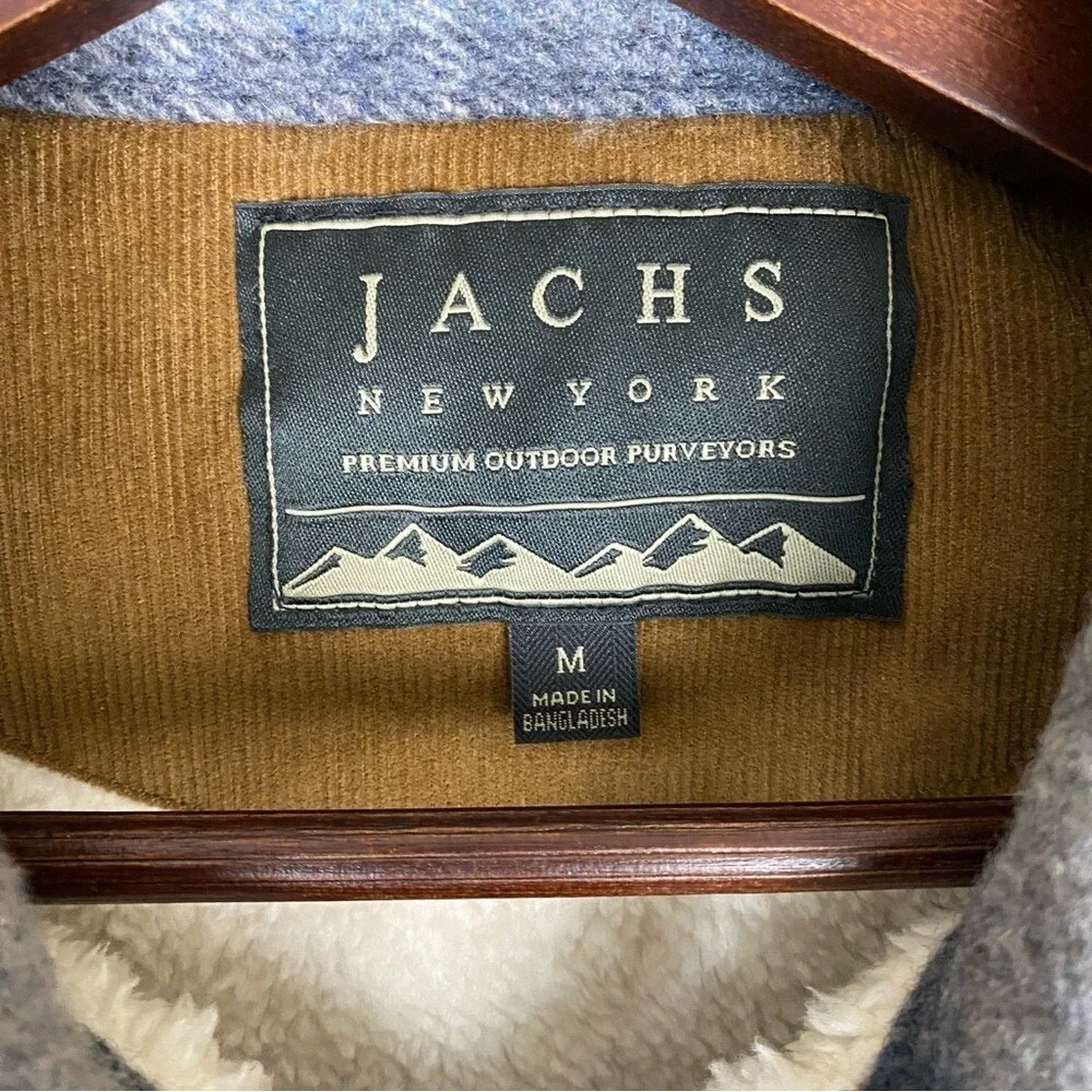 Jachs Wool Blend Shacket Mens M Plaid Flannel Sherpa Lined‎ Heavyweight